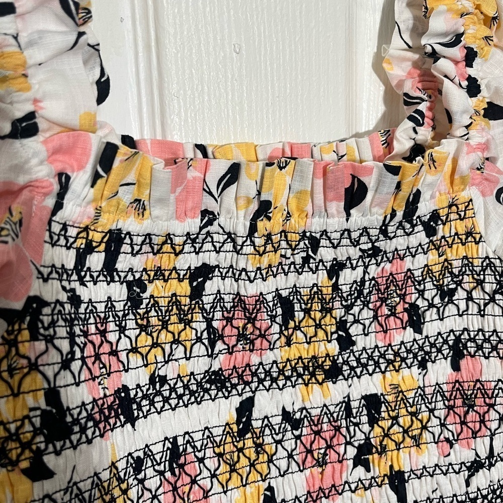 NWT KATE SPADE Lilly Blooms Floral Smocked Puff Sleeve Top | size XS - Picture 12 of 12